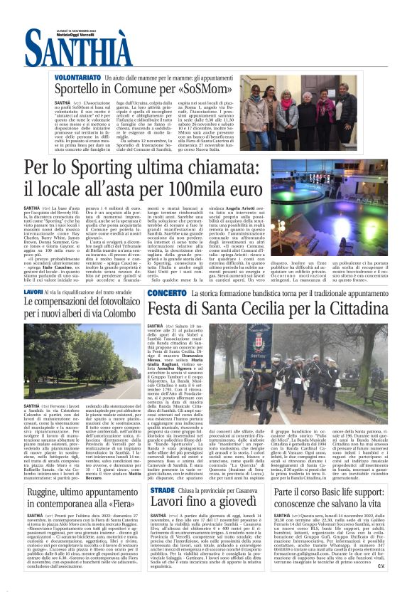 Notizia Oggi Vercelli 14 11 2022