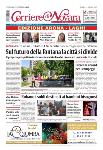 Corriere di Novara edizione Arona e Laghi