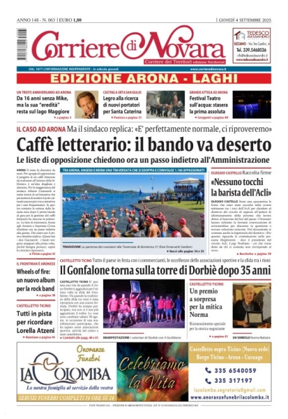 Corriere di Novara edizione Arona e Laghi