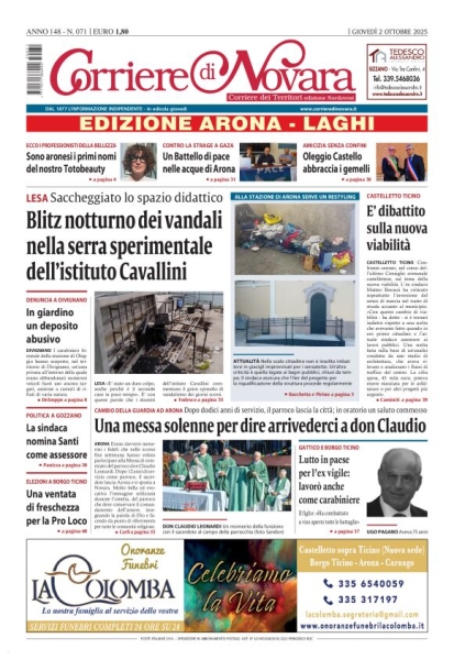 Corriere di Novara edizione Arona e Laghi