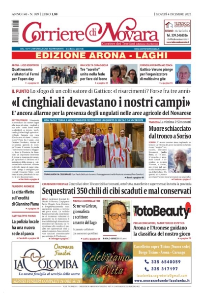 Corriere di Novara edizione Arona e Laghi
