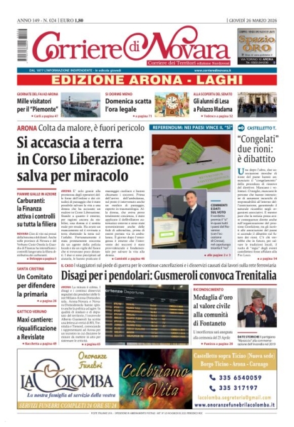 Corriere di Novara edizione Arona e Laghi